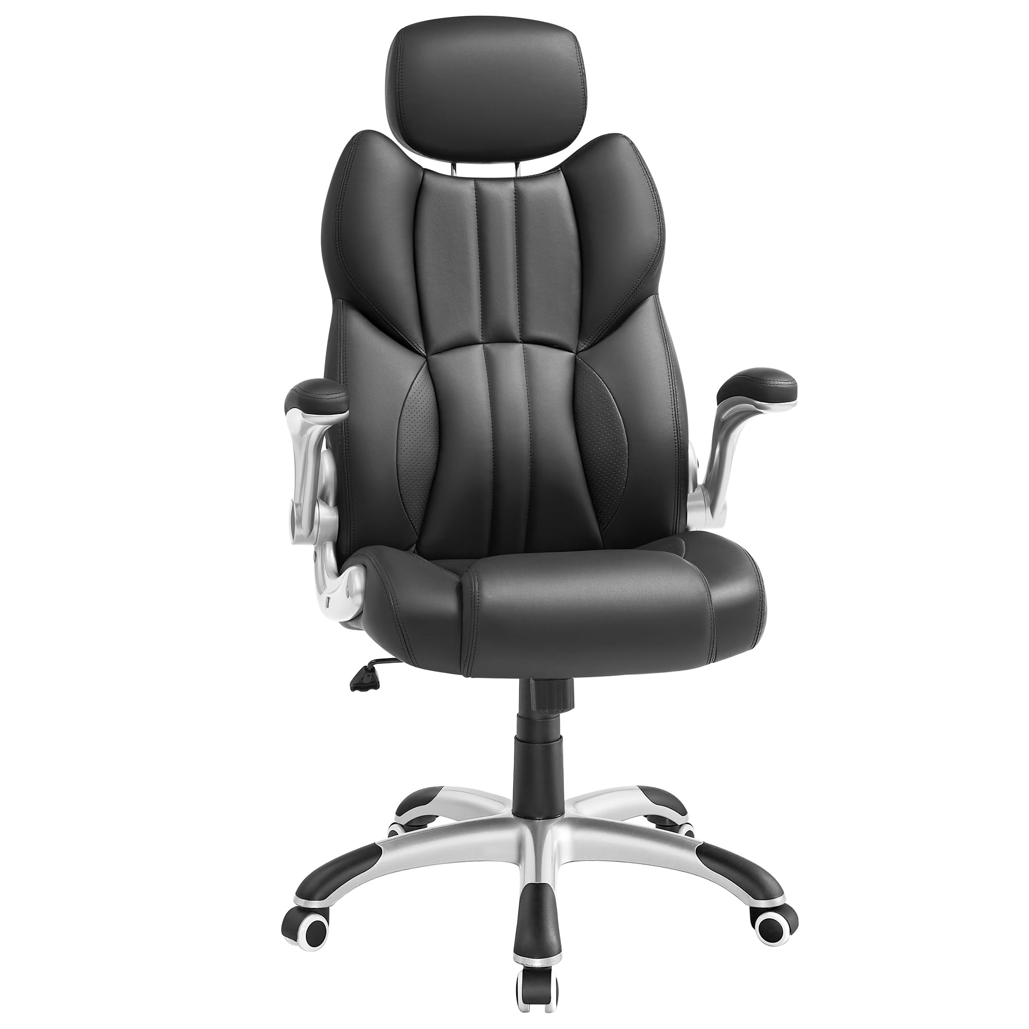 SONGMICS Gaming Stuhl mit Kopfstütze Schwarz OBG65BK
