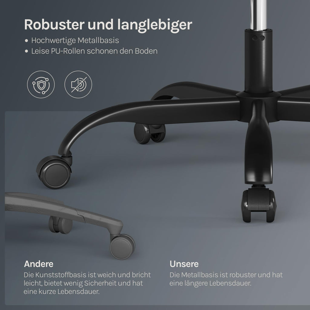 WOLTU Gaming Stuhl Ergonomisch mit Fußstütze Grau GS10gr