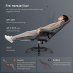 WOLTU Gaming Stuhl Ergonomisch mit Fußstütze Grau GS10gr