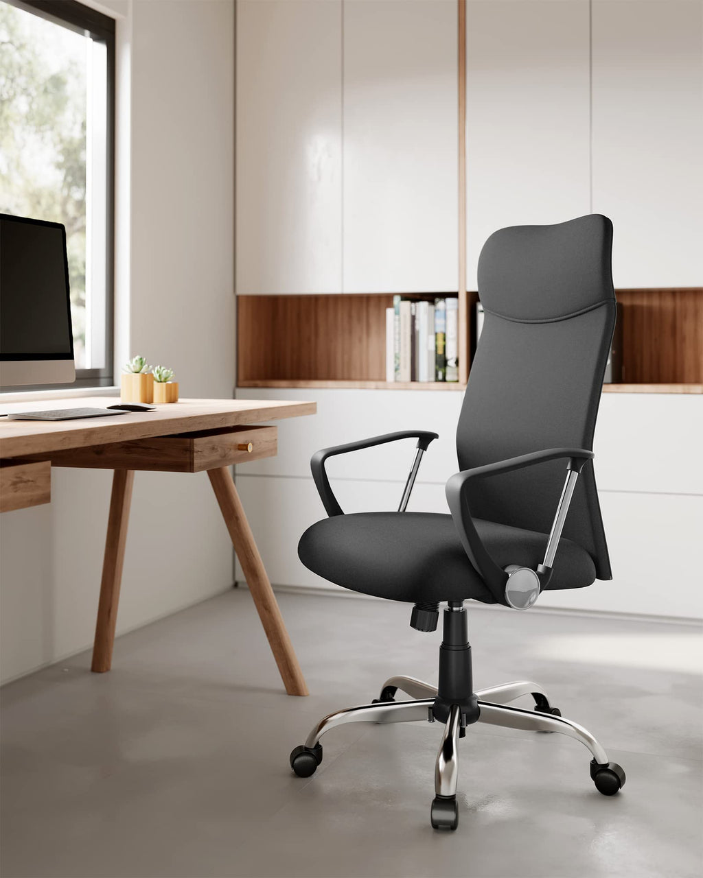 SONGMICS Ergonomischer Bürostuhl Schwarz OBN034B01