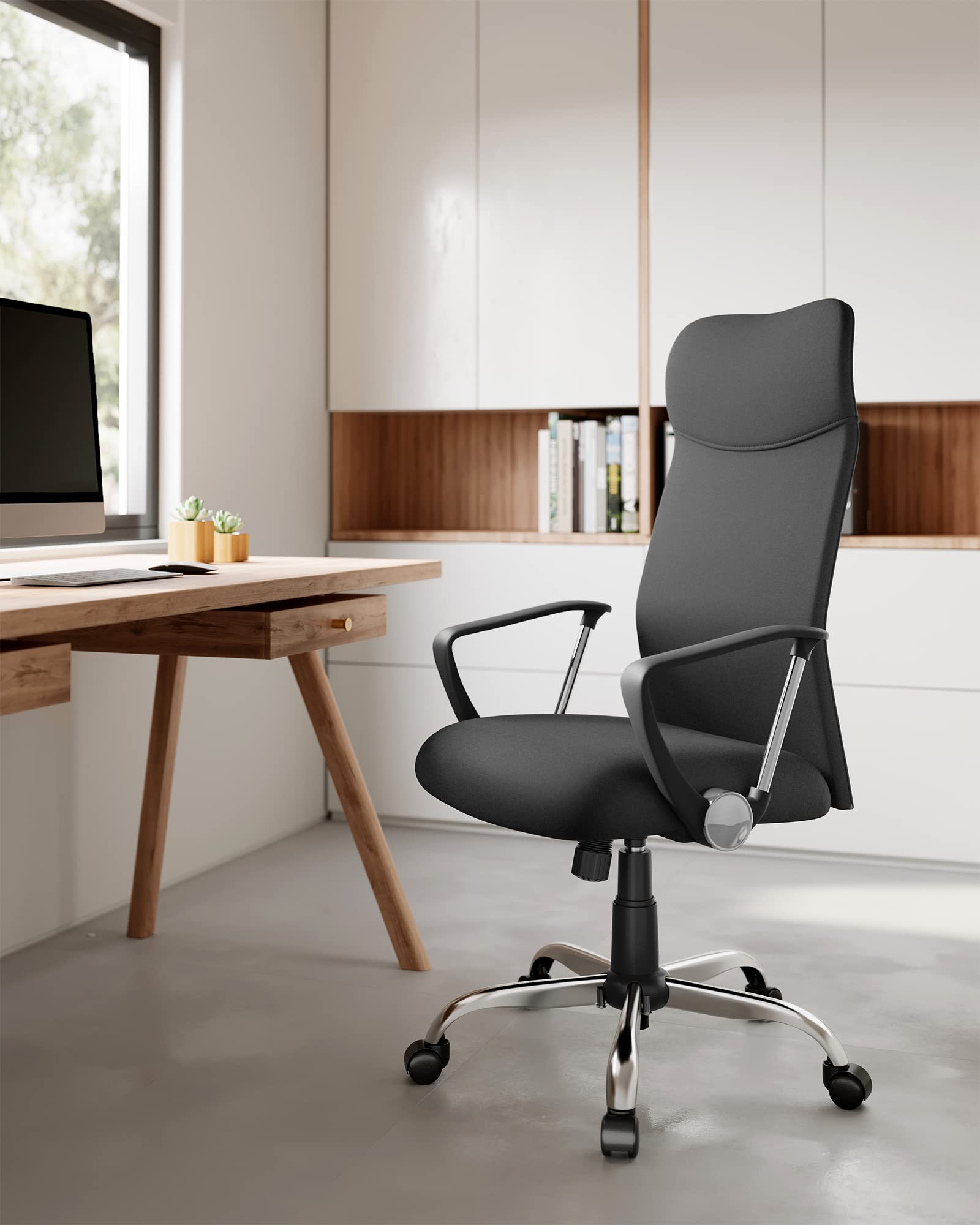 SONGMICS Ergonomischer Bürostuhl Schwarz OBN034B01