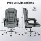 Naspaluro Ergonomischer Bürostuhl Verstellbar Dunkelgrau