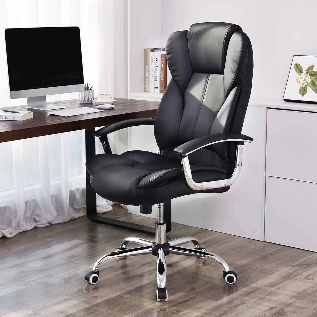 SONGMICS Bürostuhl Höhenverstellbar Schwarz OBG57B