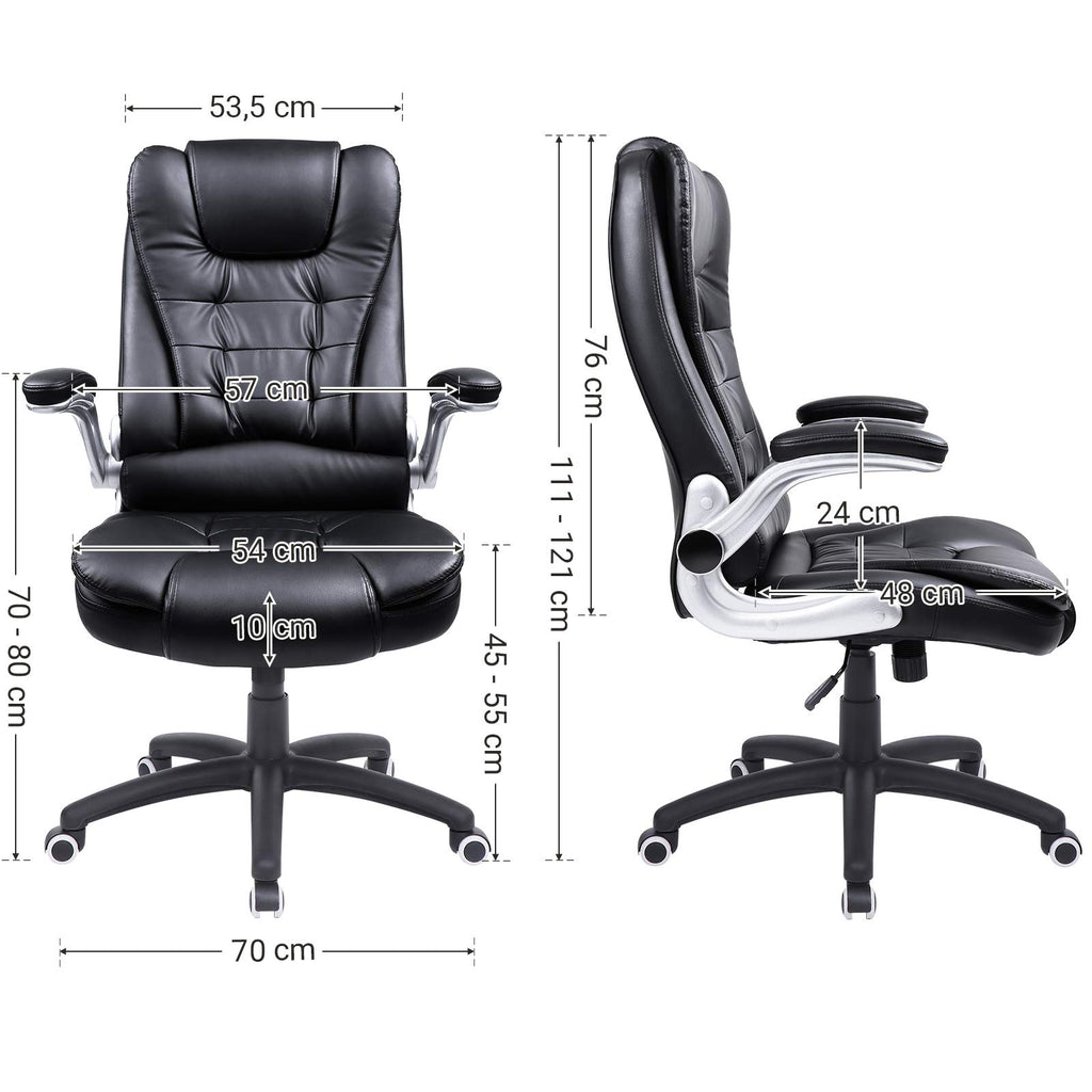 SONGMICS Gaming Stuhl Racing PU Schwarz OBG51B