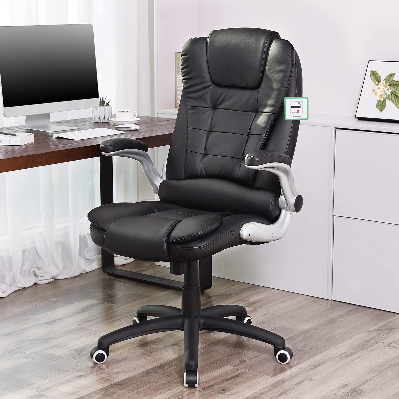 SONGMICS Gaming Stuhl Racing PU Schwarz OBG51B