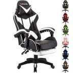 xRace Gaming Stuhl Ergonomisch mit Fußstütze Weiß