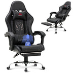 COLAMY Gaming Stuhl Ergonomisch mit Fußstütze Schwarz