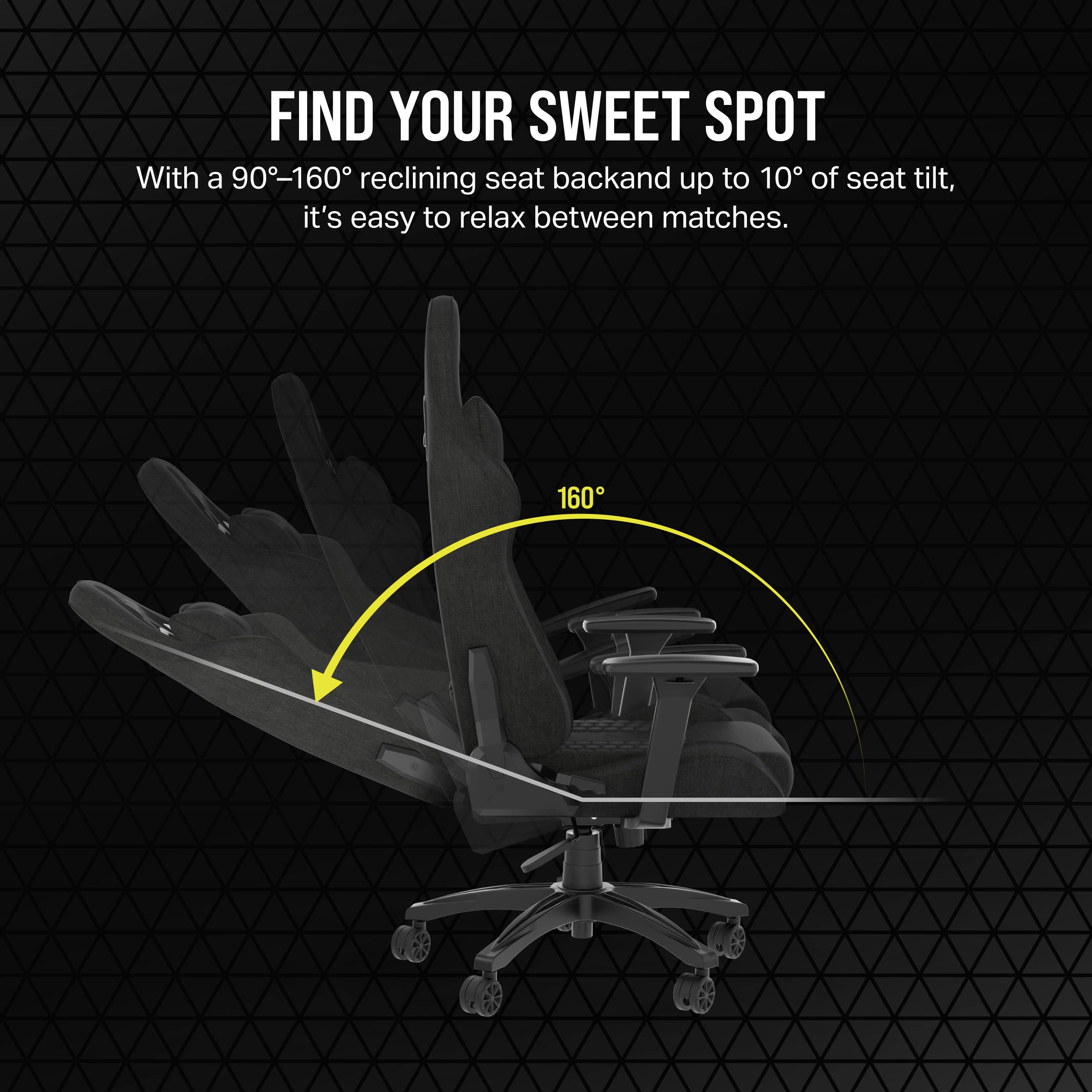 Corsair TC100 Gaming Stuhl Stoff Schwarz