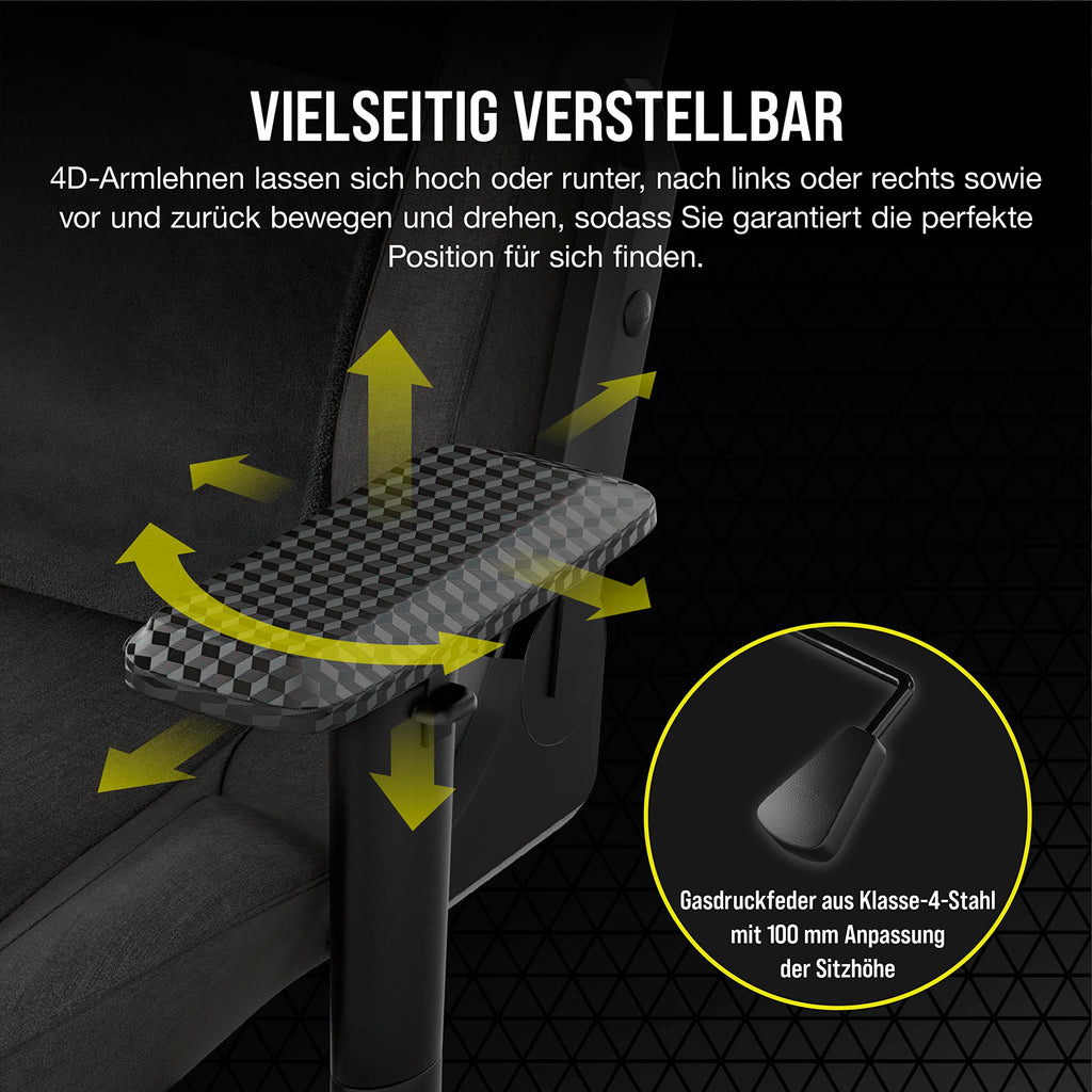 Corsair T3 RUSH Gaming Stuhl Stoff Grau 2023