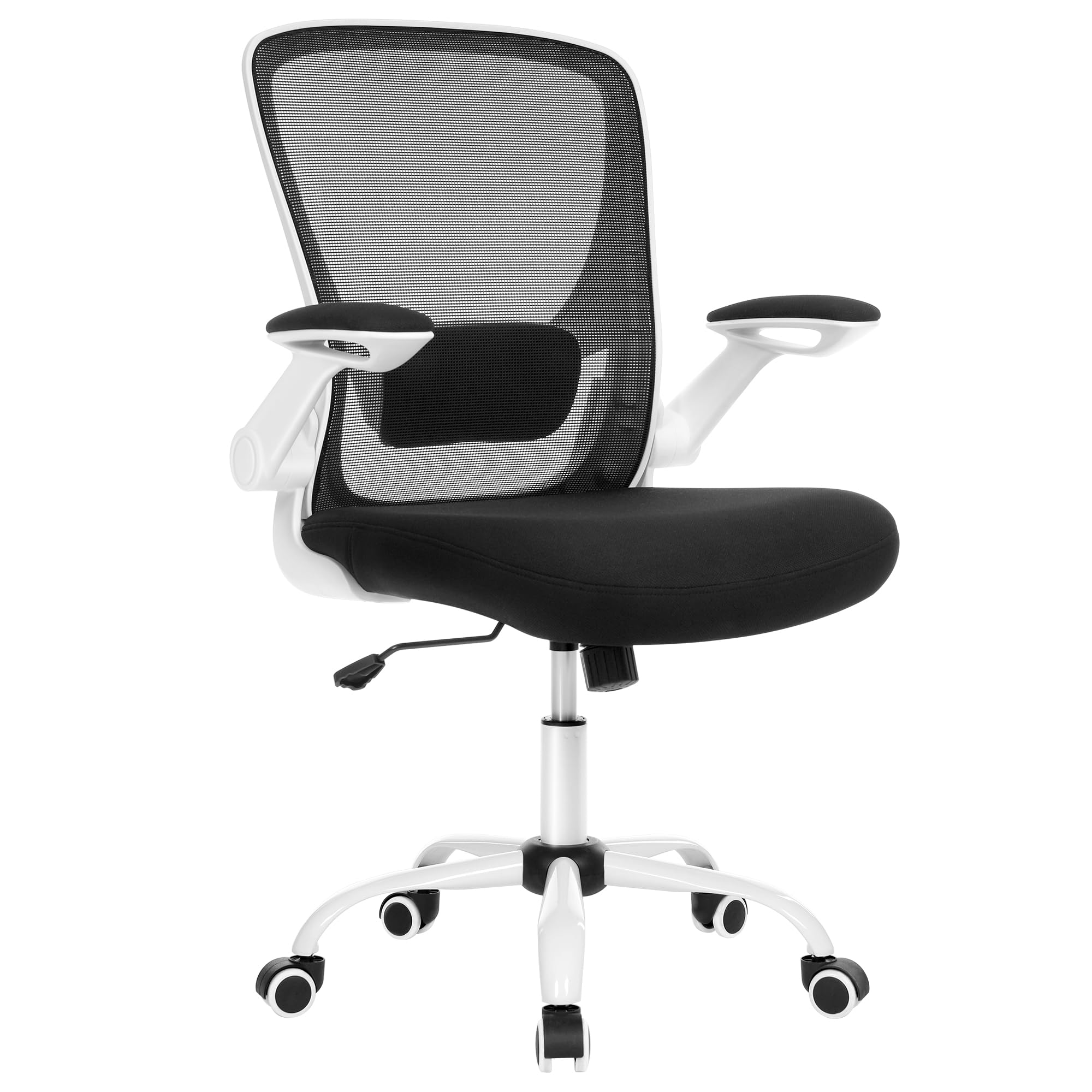SONGMICS Ergonomischer Bürostuhl Stoff Schwarz/Weiß OBN37WT
