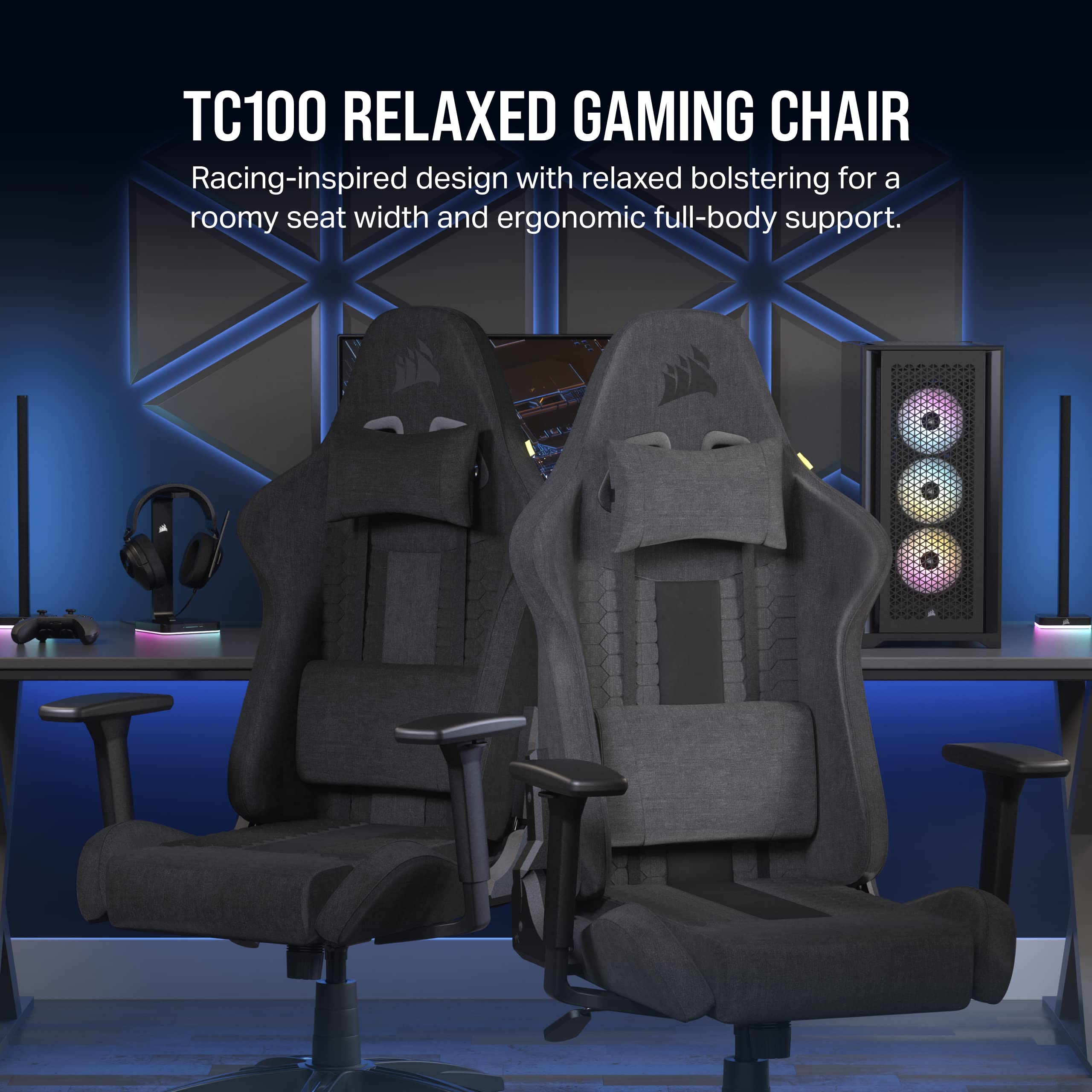 Corsair TC100 Gaming Stuhl Stoff Schwarz