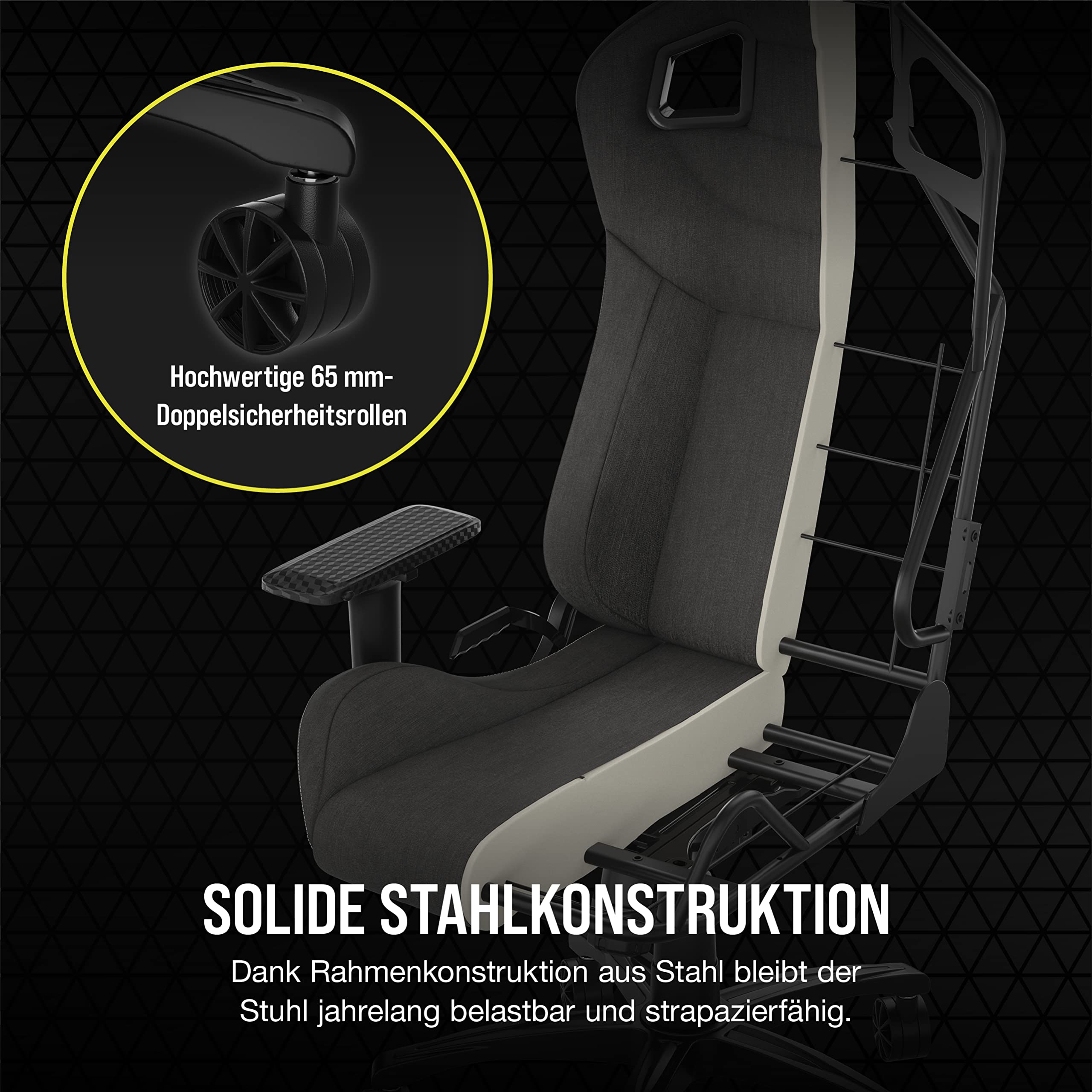 Corsair T3 RUSH Gaming Stuhl Stoff Grau 2023